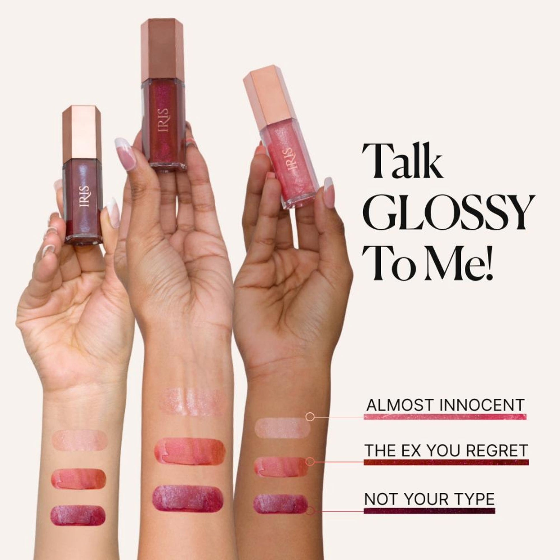 IRIS COSMETICS Talk Glossy To Me! Shimmer Lip Gloss - Deep Plum With Subtle Blue - Distacart
