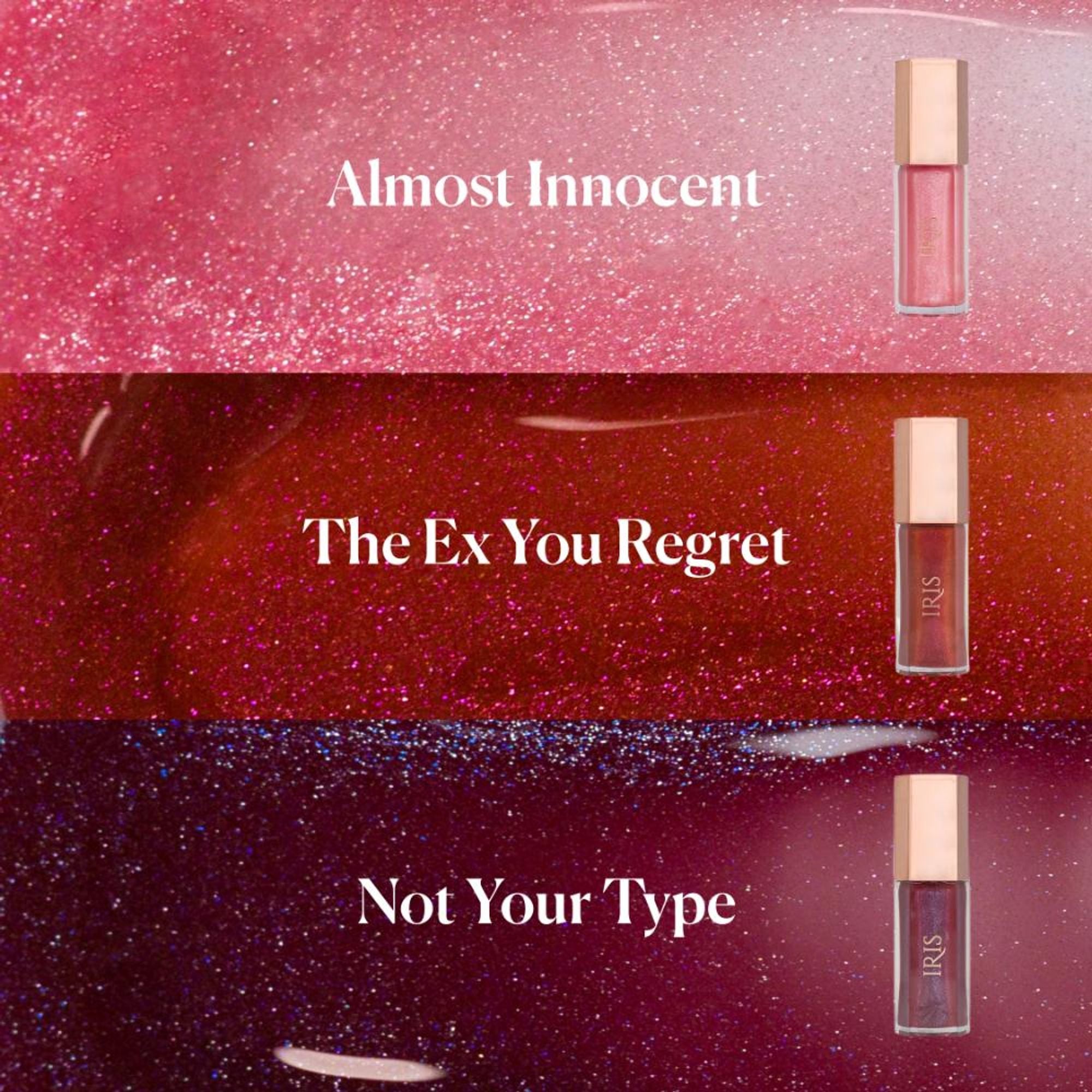 IRIS COSMETICS Talk Glossy To Me! Shimmer Lip Gloss - Deep Plum With Subtle Blue - Distacart