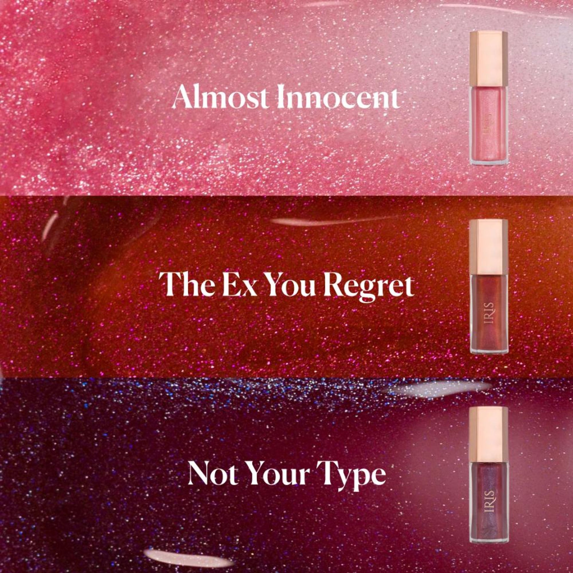 IRIS COSMETICS Talk Glossy To Me! Shimmer Lip Gloss - Deep Plum With Subtle Blue - Distacart