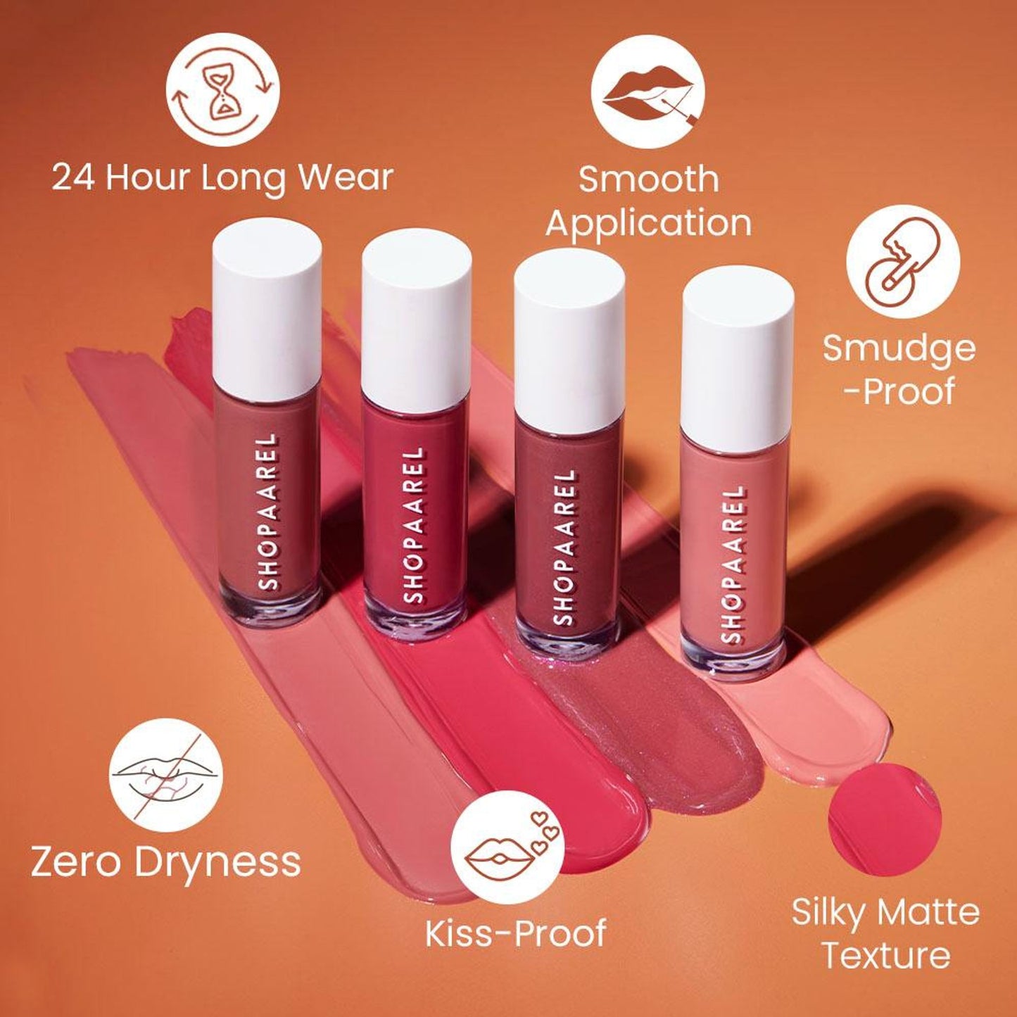 Shopaarel Silky Matte Gloss Liquid Lipstick - Charming-10 - Distacart