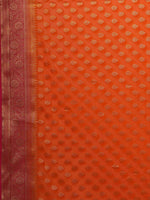 Thumbnail for Anouk Orange & Pink Ethnic Motifs Woven Design Zari Pure Georgette Kanjeevaram Saree - Distacart
