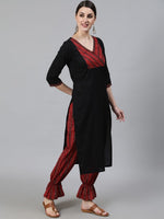 Thumbnail for Aks Ethnic Motifs Yoke Design Pure Cotton Kurta And Trousers - Distacart