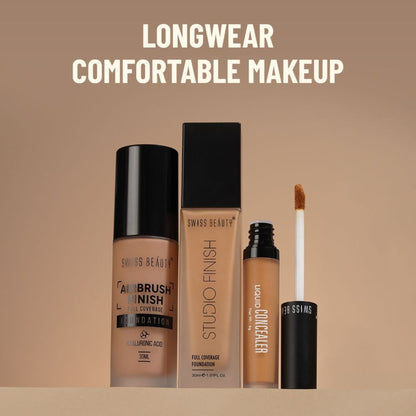 Swiss Beauty Airbrush Finish Full Coverage Foundation - 1 Shell White - Distacart