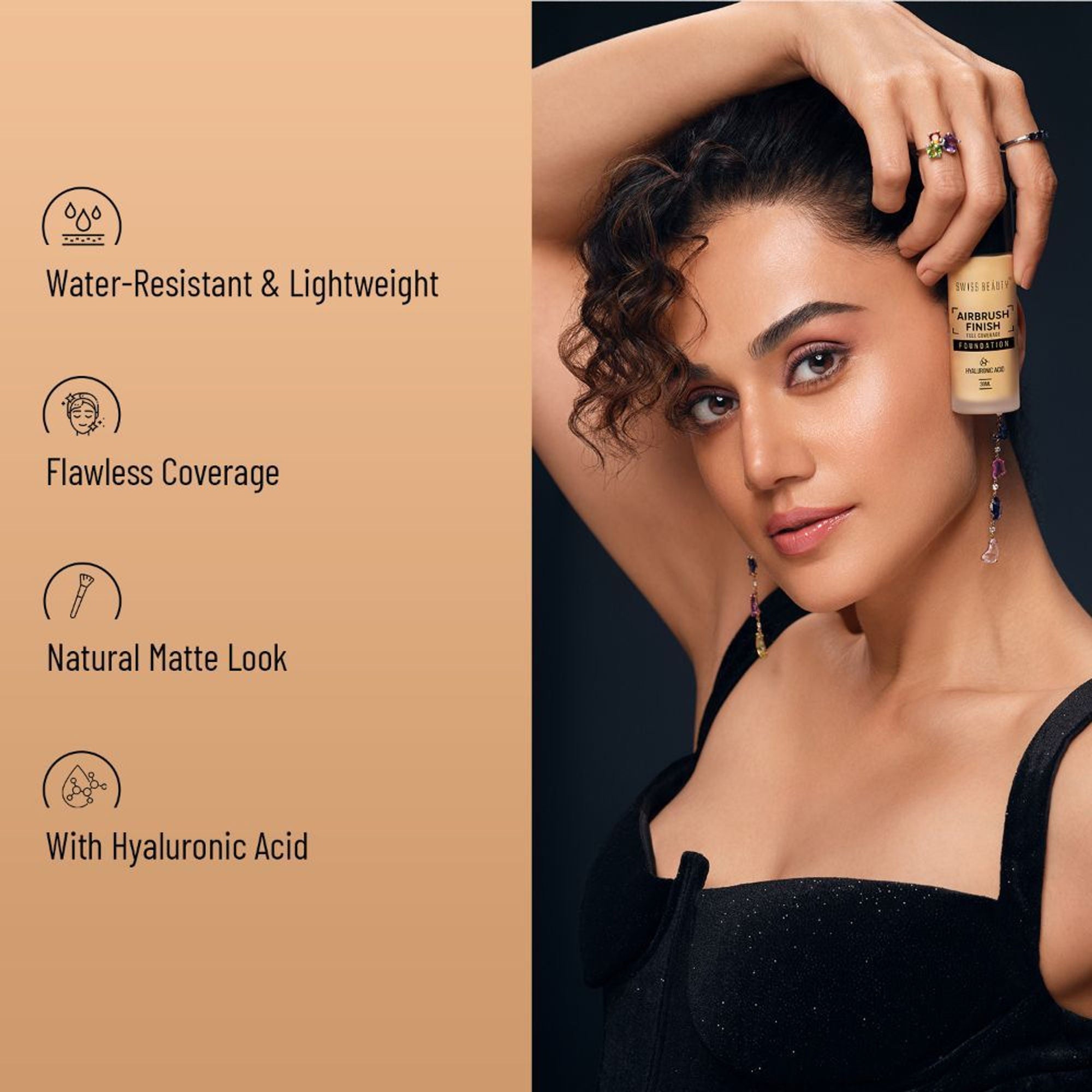 Swiss Beauty Airbrush Finish Full Coverage Foundation - 2 Fair Ivory - Distacart