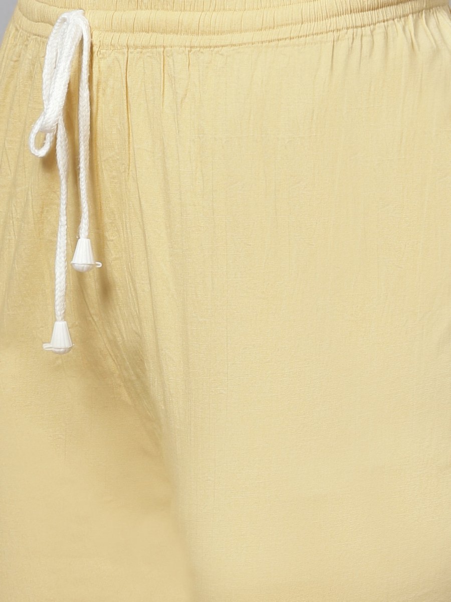 ADA Women Green & Beige Chikankari Embroidered Sustainable Handloom Kurta with Churidar - Distacart