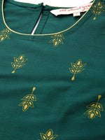 Thumbnail for All About You Women Teal Green Ethnic Motifs Kurta with Trousers - Distacart