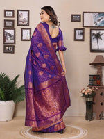 Thumbnail for Joban Fashion Banarasi Purple Woven Soft Silk Saree