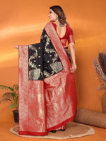 Thumbnail for Joban Fashion Banarasi Black Woven Soft Silk Saree