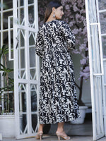 Thumbnail for Kalini Abstract Printed Zari Work V-Neck Anarkali Kurta