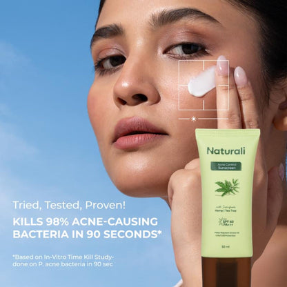 Naturali Acne Control Sunscreen SPF60 With PA+++ - Distacart