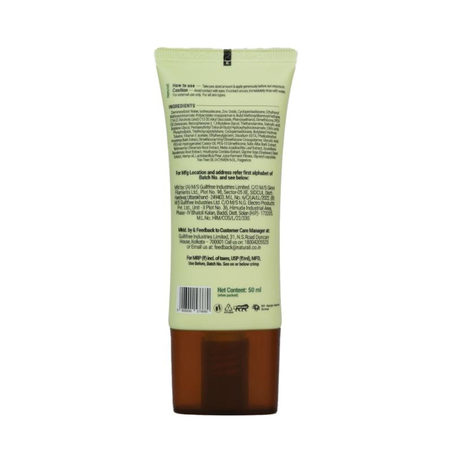 Naturali Acne Control Sunscreen SPF60 With PA+++ - Distacart