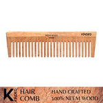 Thumbnail for KINDED Handmade Oil Treated Wooden Hair Comb   Neem Wood NW07, Wide Tooth