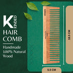 Thumbnail for KINDED Handmade Oil Treated Wooden Hair Comb   Neem Wood NW07, Wide Tooth