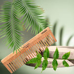 Thumbnail for KINDED Handmade Oil Treated Wooden Hair Comb   Neem Wood NW07, Wide Tooth