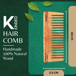 Thumbnail for KINDED Handmade Oil Treated Wooden Hair Comb   Neem Wood NW39, Wide Tooth