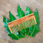 Thumbnail for KINDED Handmade Oil Treated Wooden Hair Comb   Neem Wood NW39, Wide Tooth