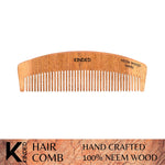 Thumbnail for KINDED Handmade Oil Treated Wooden Hair Comb   Neem Wood NW83, Regular Tooth