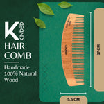 Thumbnail for KINDED Handmade Oil Treated Wooden Hair Comb   Neem Wood NW83, Regular Tooth