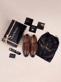 Thumbnail for LOUIS STITCH Men Formal Slip-On Tassel Moccasin Shoes
