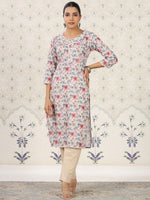 Thumbnail for Ode by House of Pataudi Floral Printed Straight Kurta - Distacart