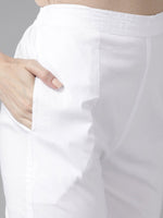 Thumbnail for ADA Women Blue & White Pure Cotton Chikankari Embroidered Kurta with Trousers - Distacart