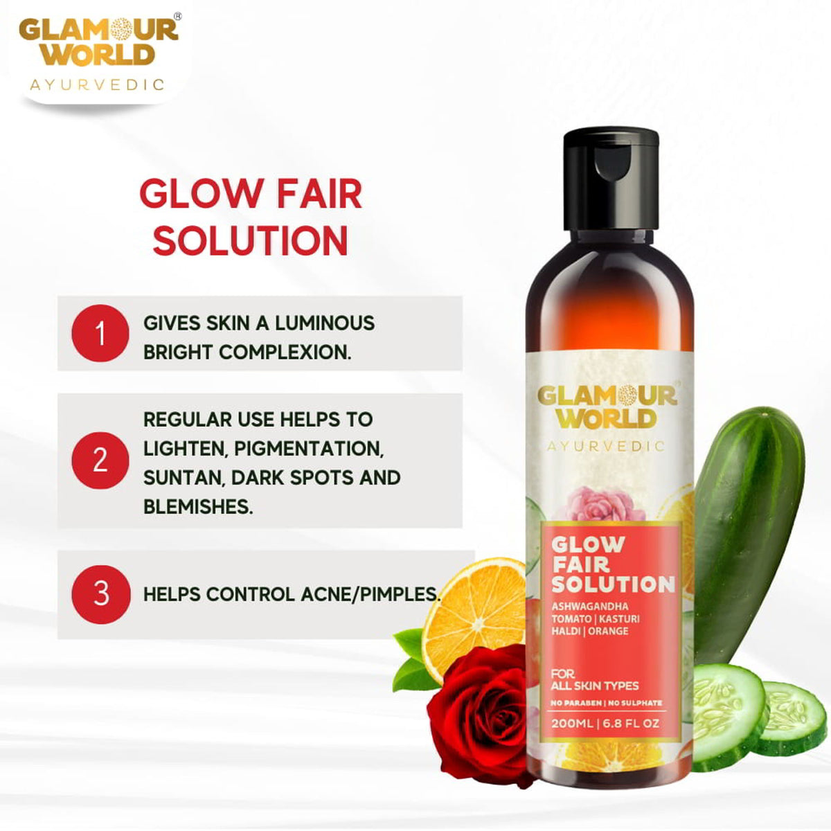 GLAMOUR WORLD AYURVEDIC Glow Fair Solution - Distacart