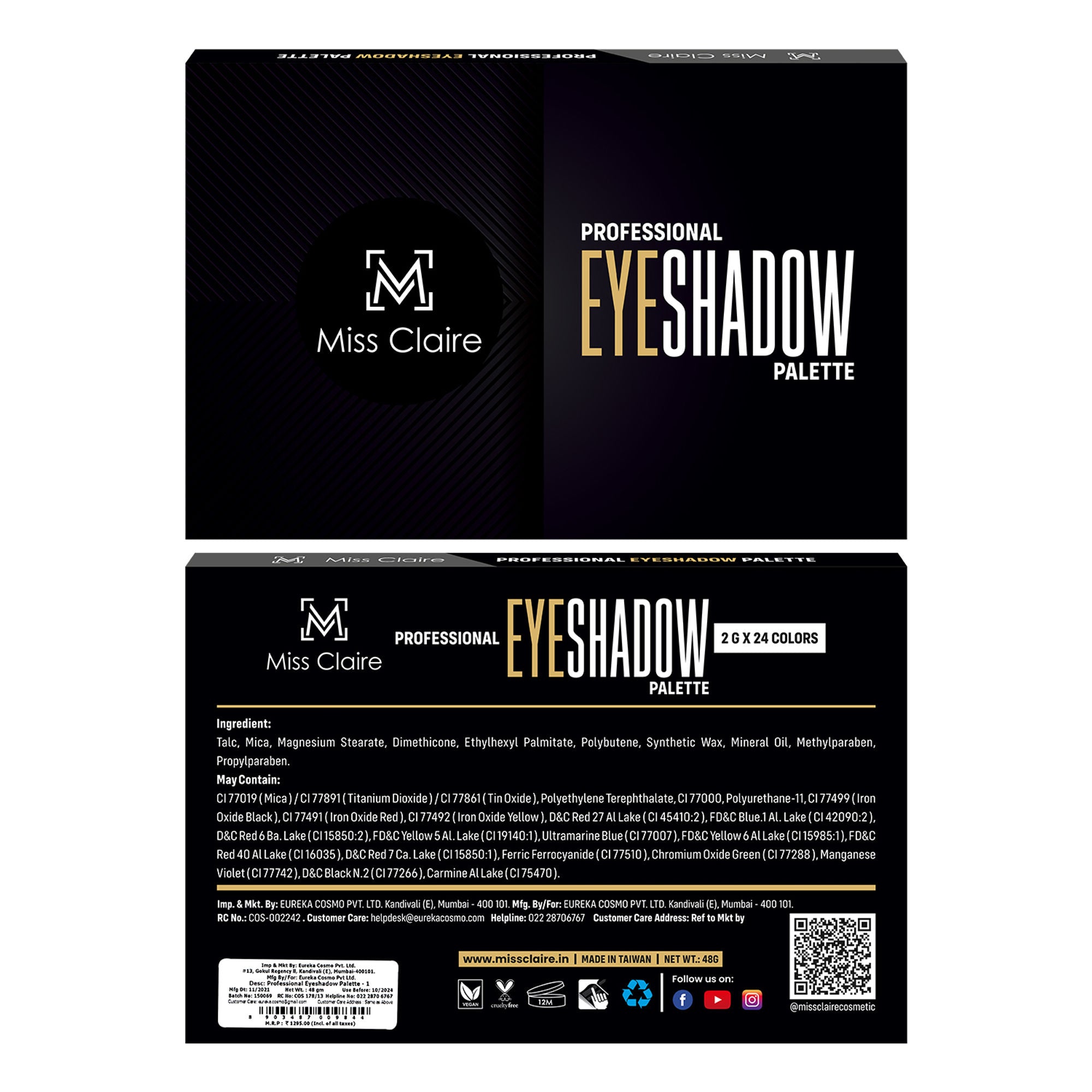 Miss Claire Professional Eyeshadow Palette - 1