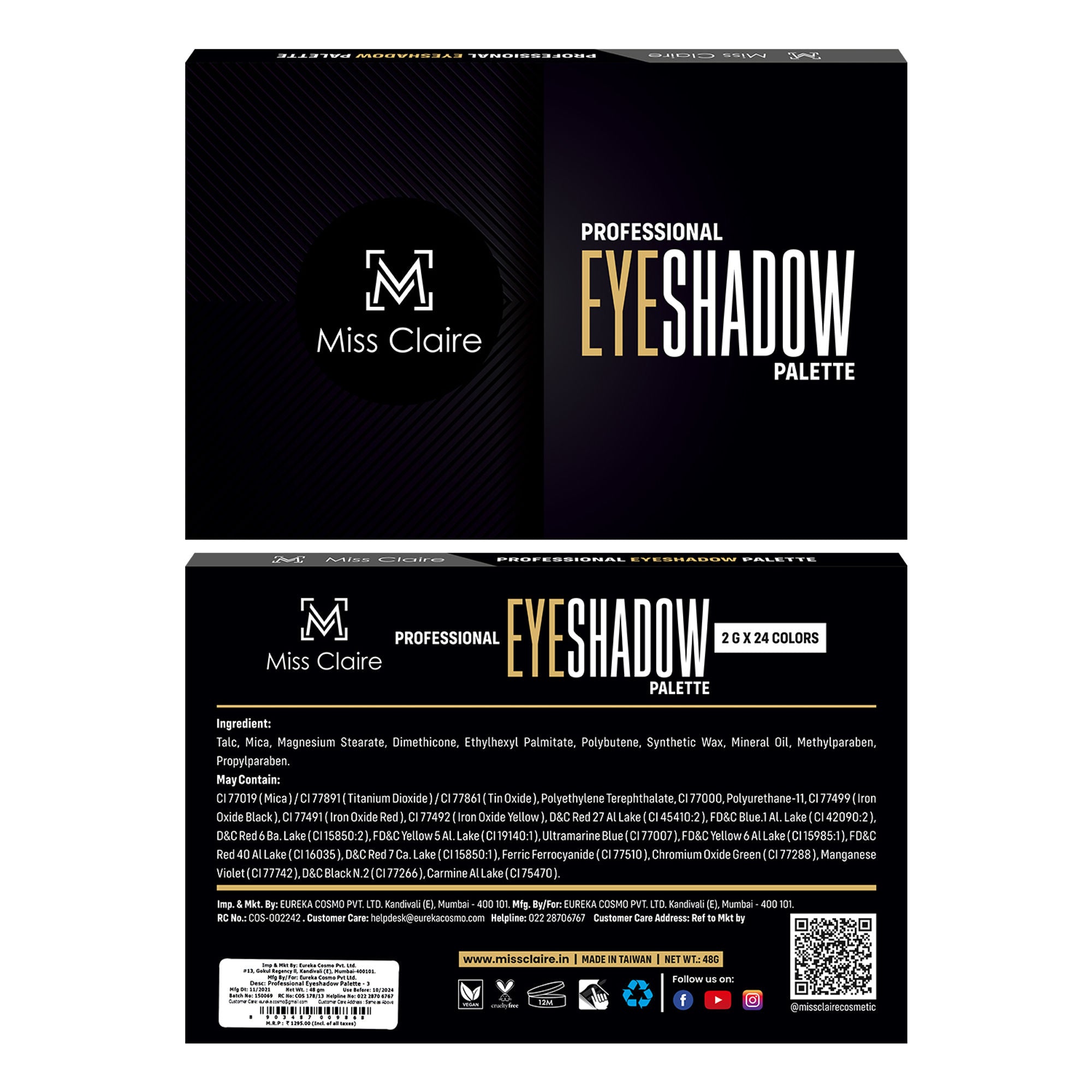 Miss Claire Professional Eyeshadow Palette - 3