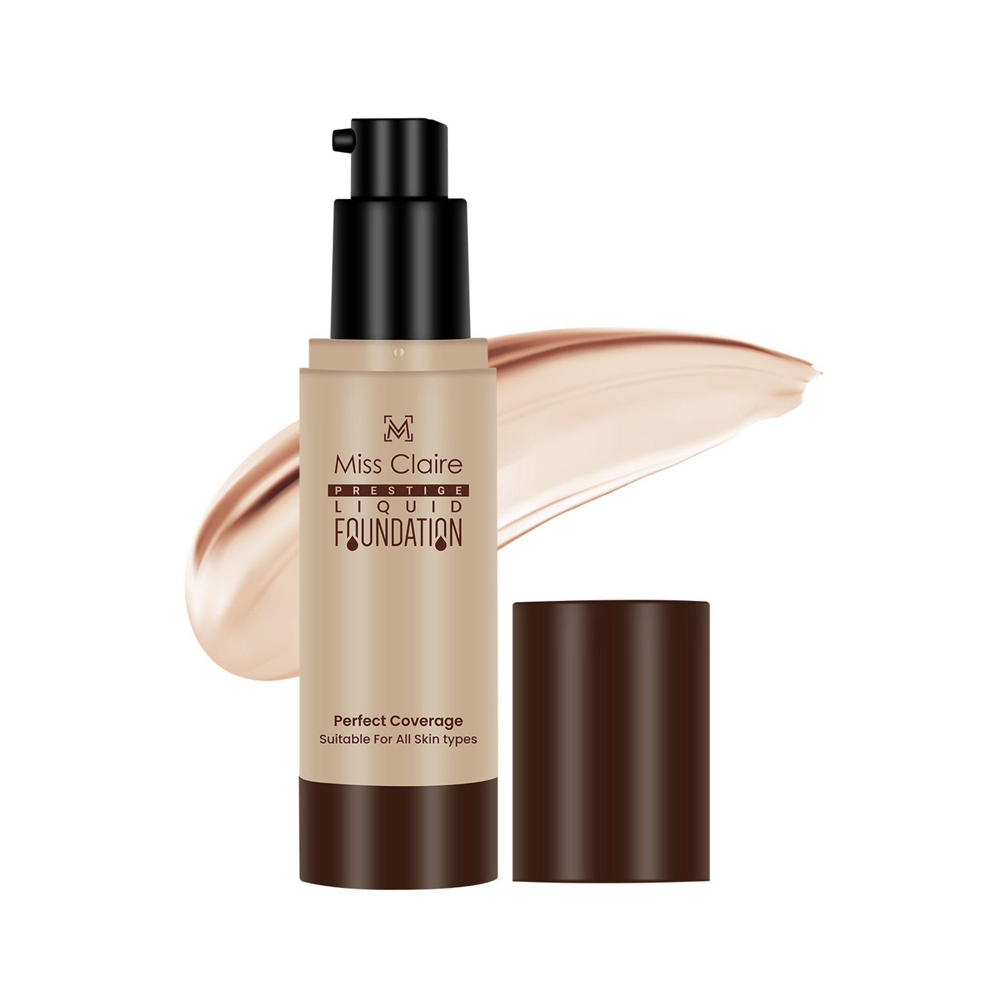 Miss Claire Prestige Liquid Foundation Perfect Coverage - 21 Natural Beige