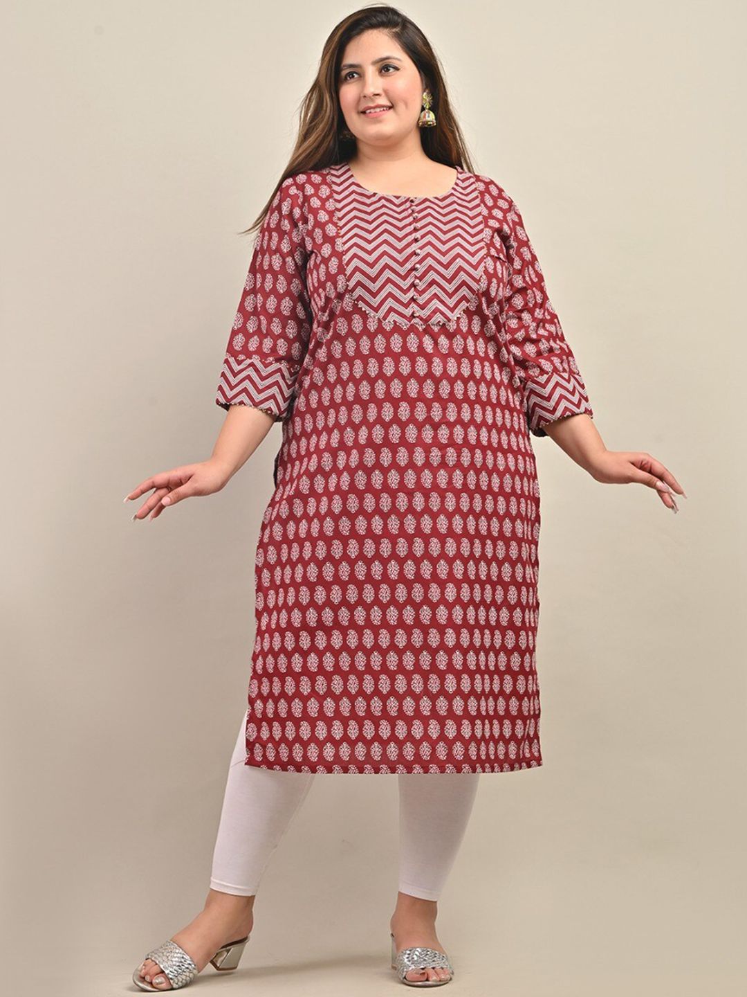 Swasti Ethnic Motifs Printed Regular A-Line Cotton Kurta - Distacart