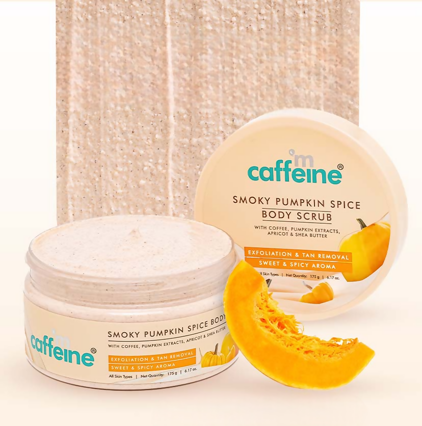 mCaffeine Smoky Pumpkin Spice Body Scrub, Exfoliates, Removes Tan, Sweet & Spicy Aroma - Distacart