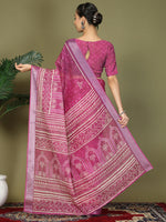 Thumbnail for Astita Cotton Purple Saree