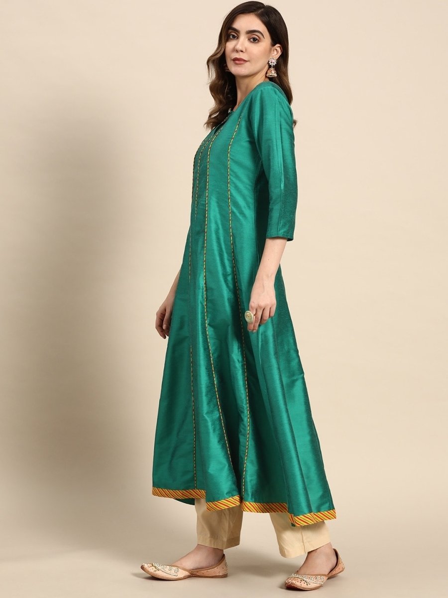 All About You Women Keyhole Neck A-Line Kurta & Dupatta - Distacart
