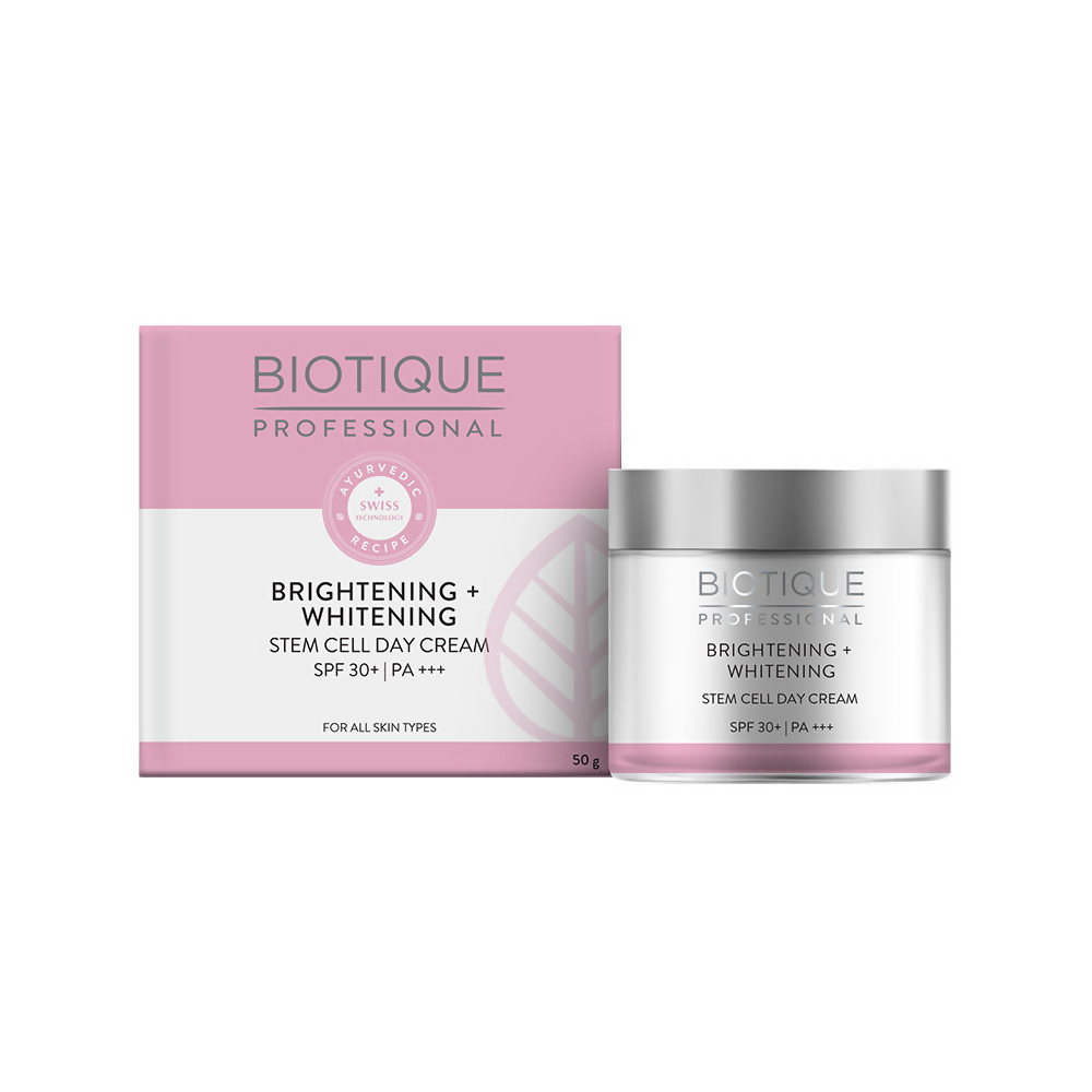 Biotique Professional Brightening + Whitening Stem Cell Day Cream SPF 30 - Distacart