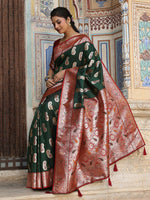 Thumbnail for Astita Green Silk Saree