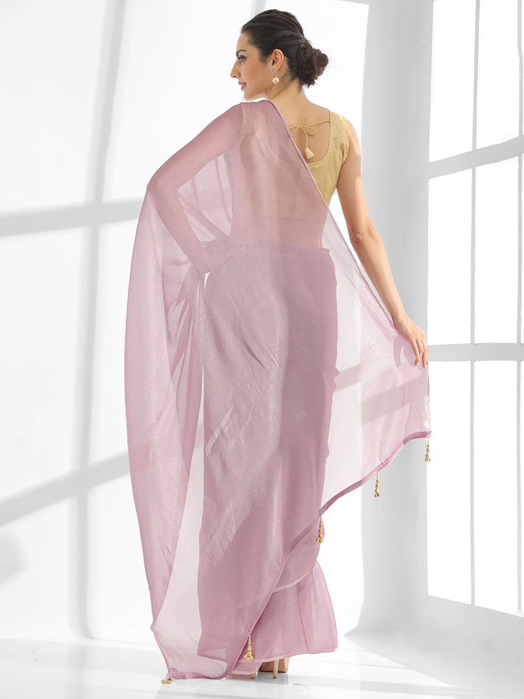 Mitera Embellished Sequinned Pure Chiffon Saree
