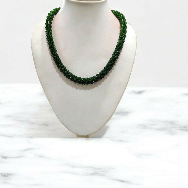 Inhanns Noor-E-Jalwa – Handmade Crystal Bead Necklace -Adjustable - Green Only Necklace - Distacart