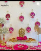 Divyakosh Handmade Lotus Hanging Decoration – Set of 6 Pink/Rani - Dista
