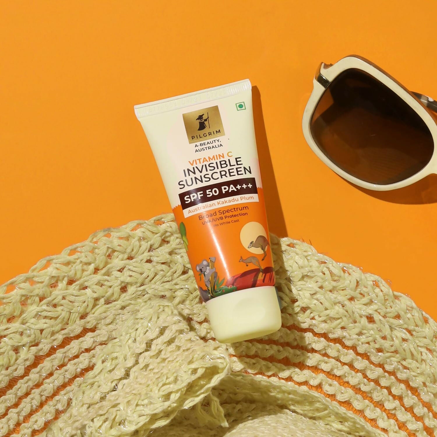 Pilgrim Vitamin C Invisible Sunscreen SPF 50 PA+++ with Australian Kakadu Plum, Broad spectrum, UVA/UVB Protection, No White Cast - Distacart