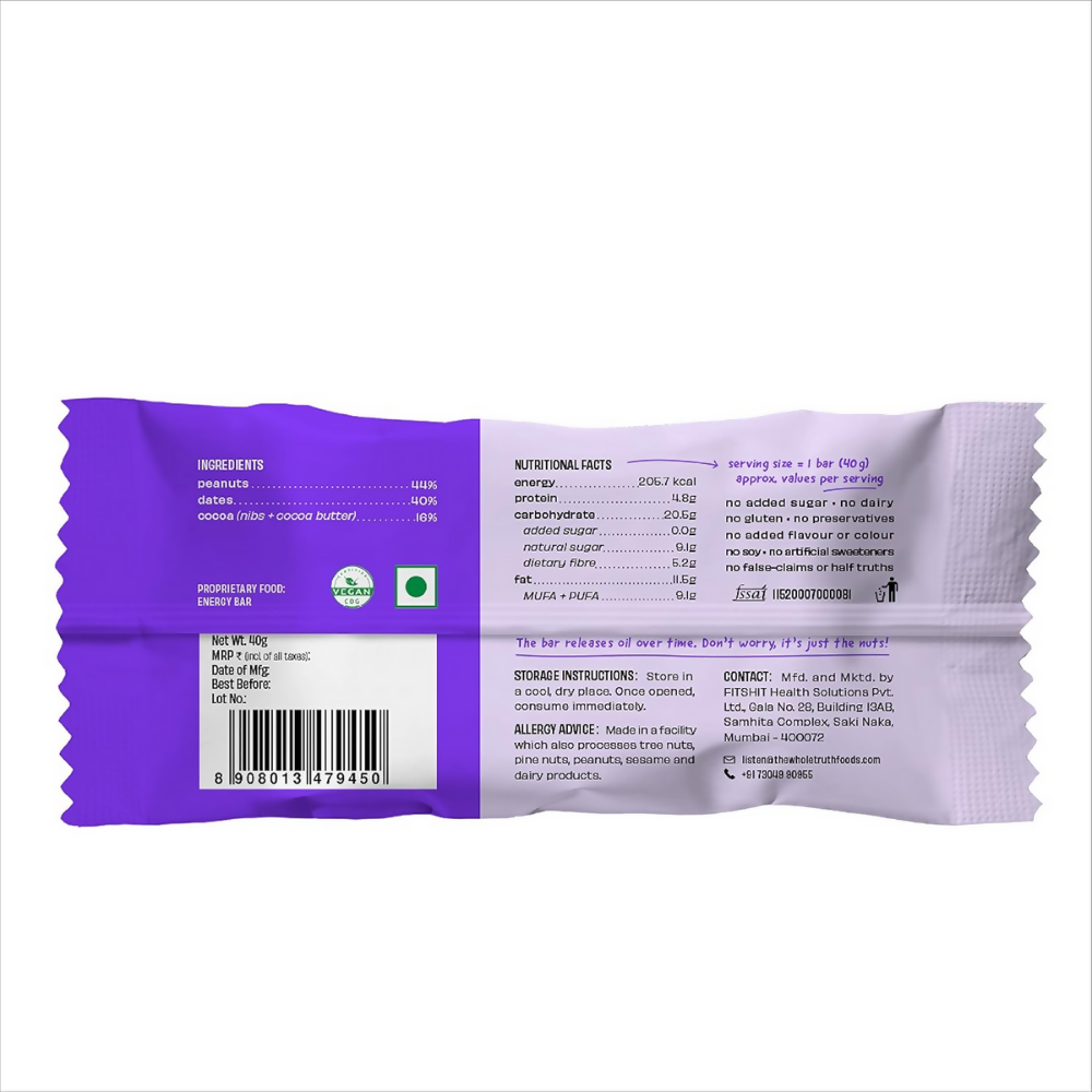 The Whole Truth Energy Bars - Peanut Choco Fudge