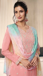 Thumbnail for Anaita Peach Embroidered Silk Stitched Salwar Suit - Distacart