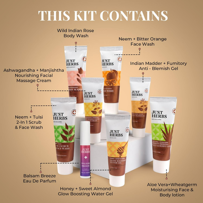 Just Herbs Self Care Face & Body Skincare Essentials Kit Combo - Distacart