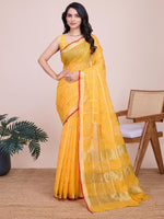 Thumbnail for Mitera Woven Design Checked Zari Saree