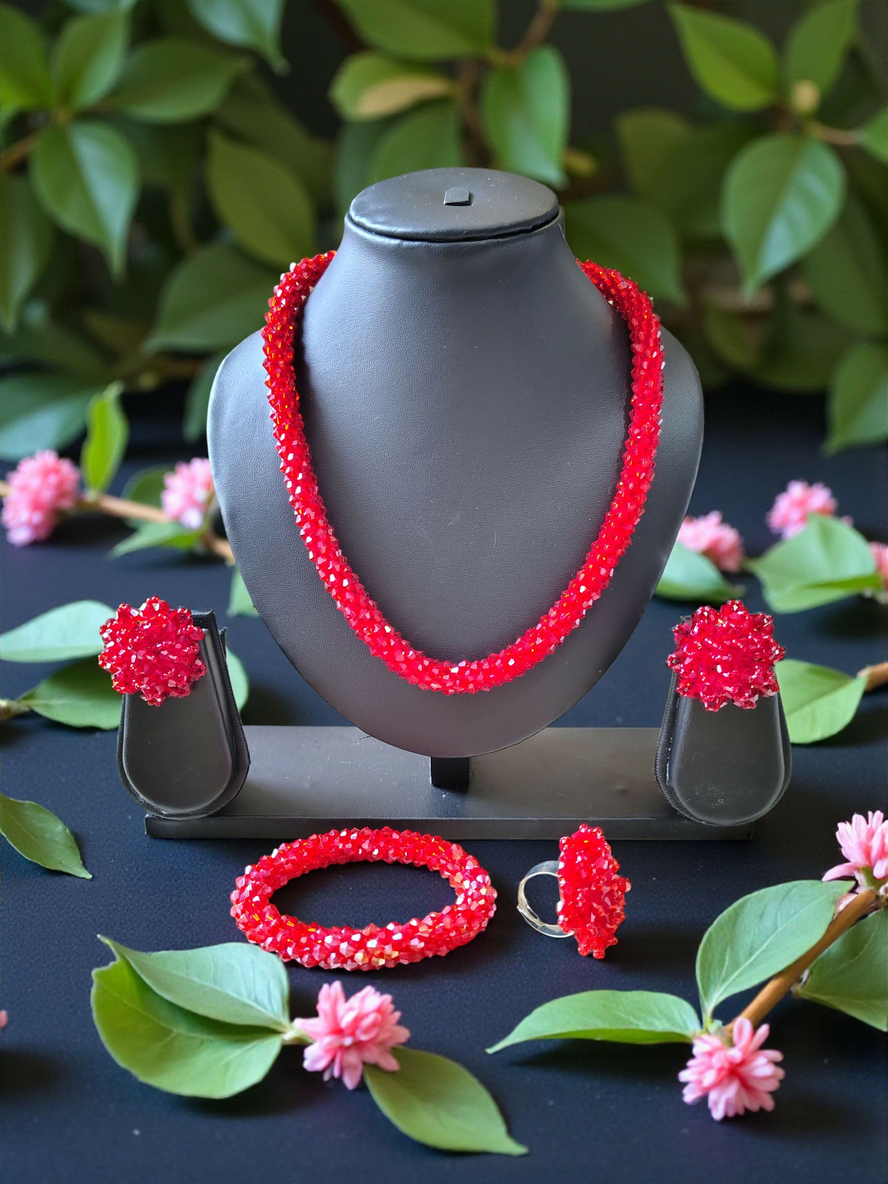 Inhanns Rangshine 4-In-1 Crystal Glam Set - Handmade - Red - Distacart