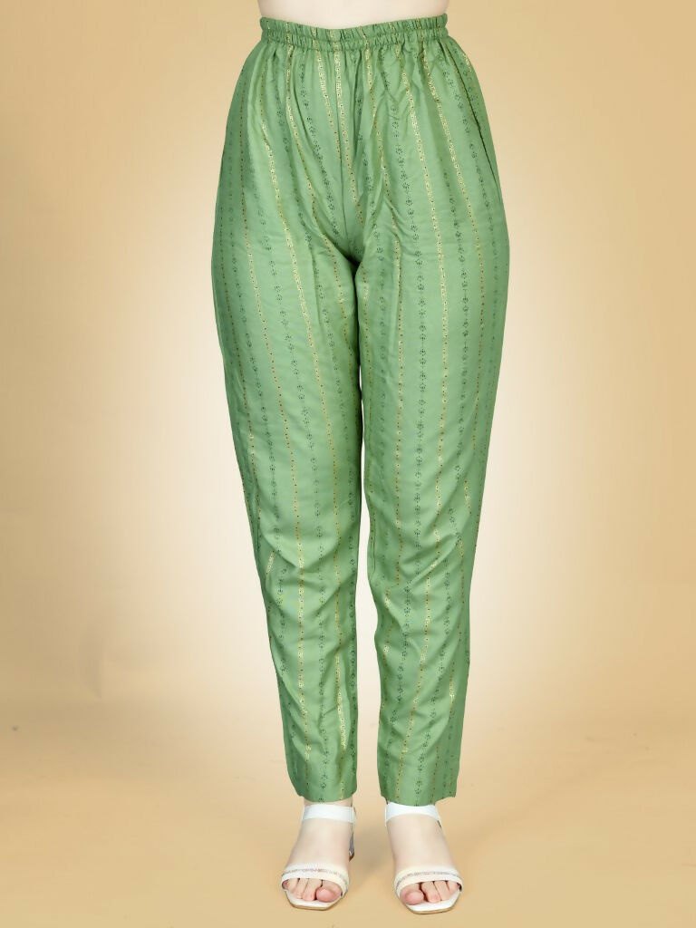 Jyoti Fashion Women's Sea Green Viscose Rayon Embroidered Kurta Pant Set - Distacart