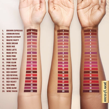 Lakme Ultimate Glam Matte Liquid Lipstick - Red Wine - Distacart