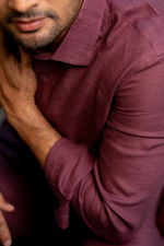 Thumbnail for Linen Burgundy Coastal Muse Shirt By Hilo Design