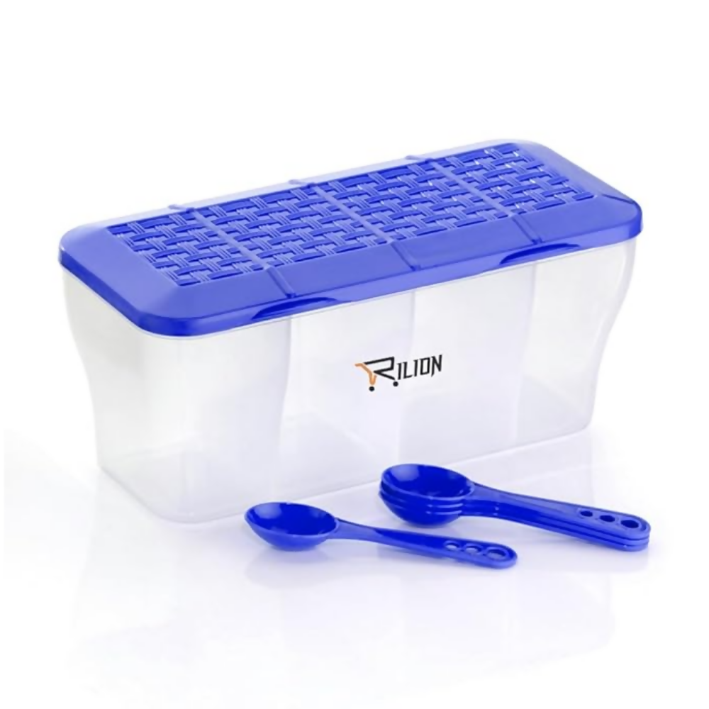RILION Multipurpose Plastic 4 In 1 Masala Box for Kitchen - Dista