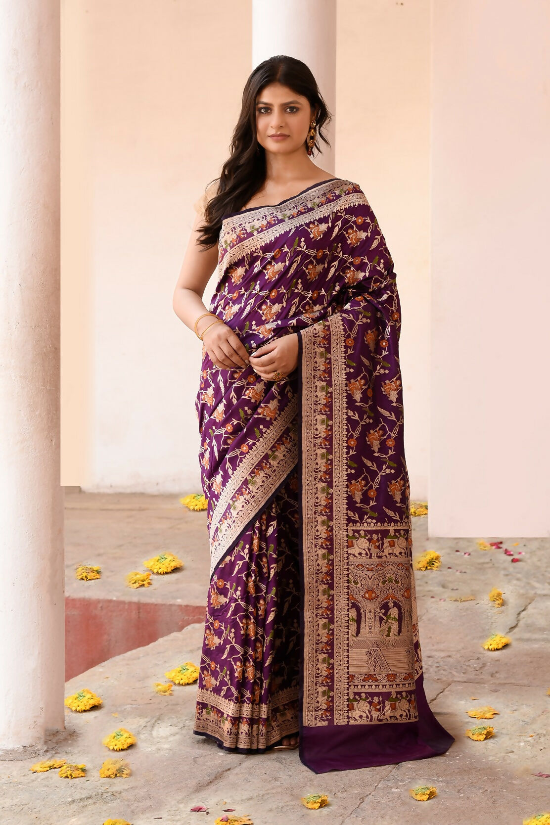 Joban Fashion Pure Katan Pure Handloom Banarasi Silk Saree - Dista