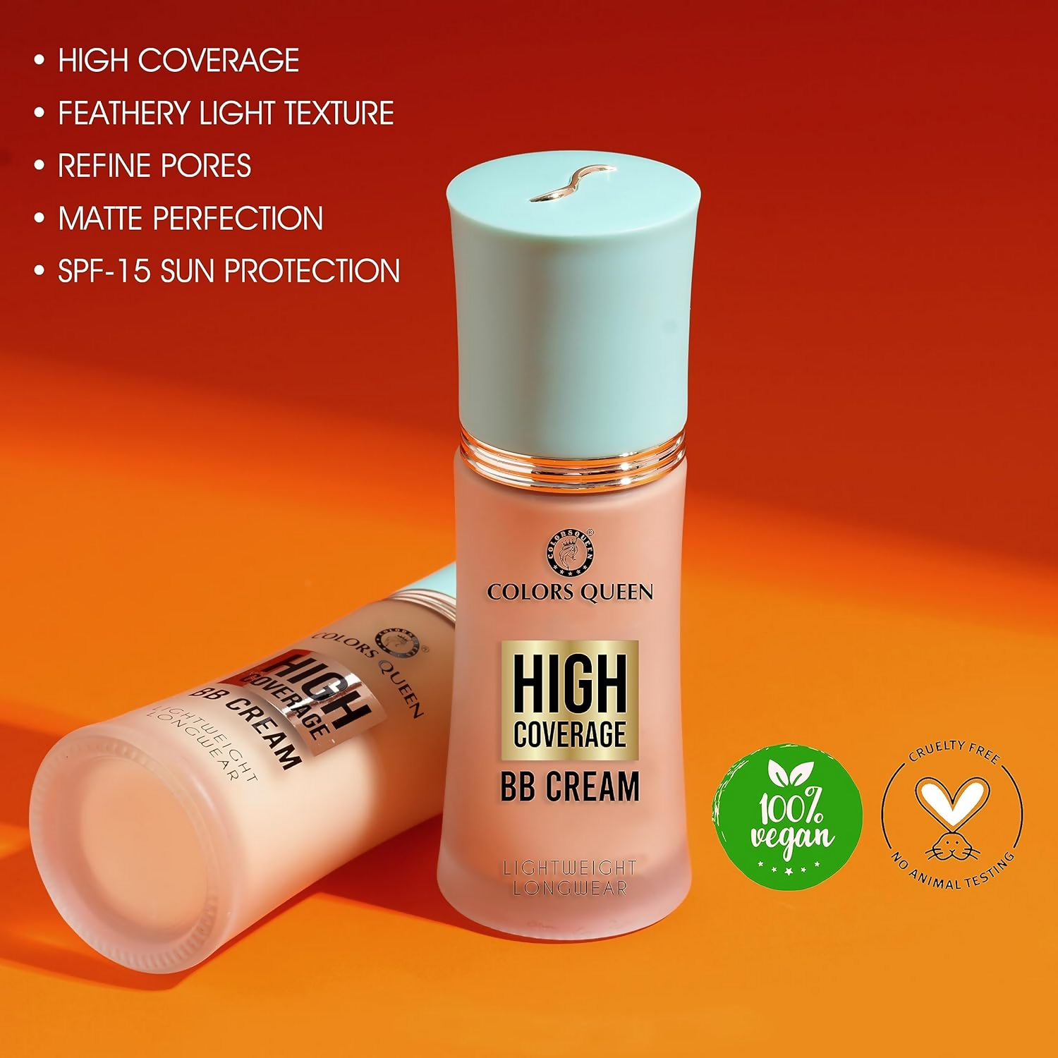 Colors Queen High Coverage BB Cream Foundation - Natural Beige - Distacart